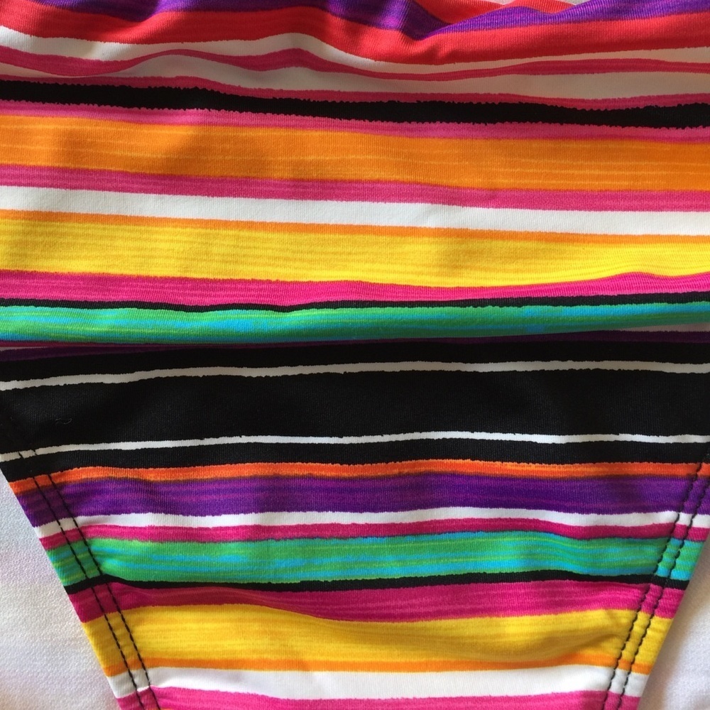 New Ralph Lauren sunset stripes bottom swim bikini red blue yellow Orange 12 - Picture 4 of 5